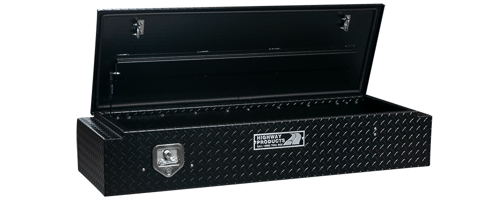 Highway Products 58 x 10.5 x 18-in. 5th Wheel Partner Box with Black Diamond Plate Base, Bplate Lid - 3122-001-BK62