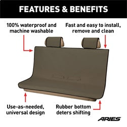 ARIES Seat Defender 58-in x 55-in Brown Waterproof Universal Bench Car Seat Cover Protector - 3146-18