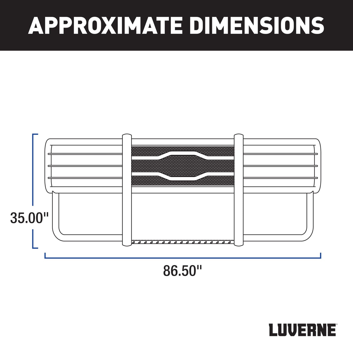 Luverne Prowler Max Black Steel Grille Guard, Select Silverado, Sierra 2500, 3500 HD