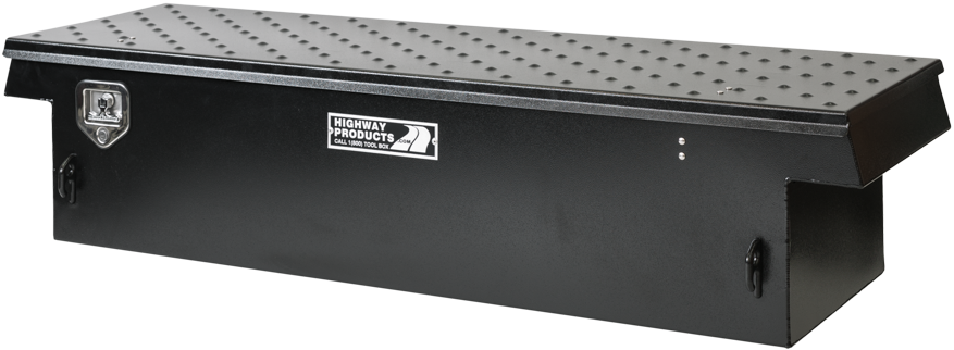 Highway Products 70 x 16 x 23-in. Single Lid Saddle Tool Box with Smooth Black Base, Gladiator Lid - 3213-010