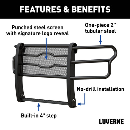 Luverne Prowler Max Black Steel Grille Guard, Select Chevrolet Silverado 2500, 3500 HD