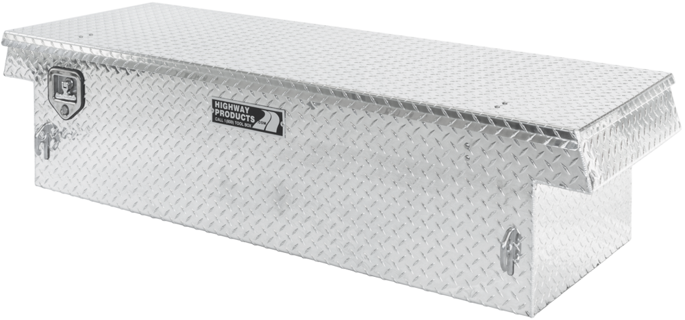 Highway Products 70 x 16 x 20-in. Single Lid Saddle Tool Box with Diamond Plate Base, Diamond Plate Lid - 3222-001