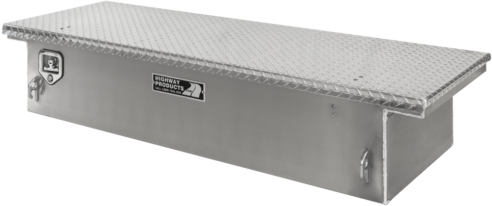 Highway Products 70 x 13.5 x 23-in. Low Profile Tool Box with Smooth Aluminum Base, Diamond Plate Lid - 3322-004