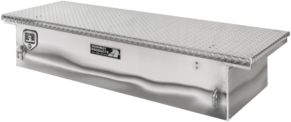 Highway Products 70 x 13.5 x 23-in. Low Profile Tool Box W/ Polished Aluminum Base, Diamond Plate Lid - 3330-003