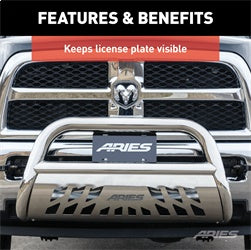 ARIES 3-in Bull Bar License Plate Bracket - 35-0000