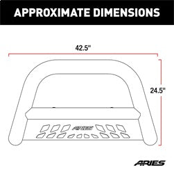 ARIES 3-in Polished Stainless Steel Bull Bar for Chevrolet/GMC Sierra 1500 Limited, Silverado/Sierra 1500 (2019-2022) - 35-4017
