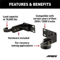 ARIES Bull Bar Tow Hooks for Dodge - 35-5TOW