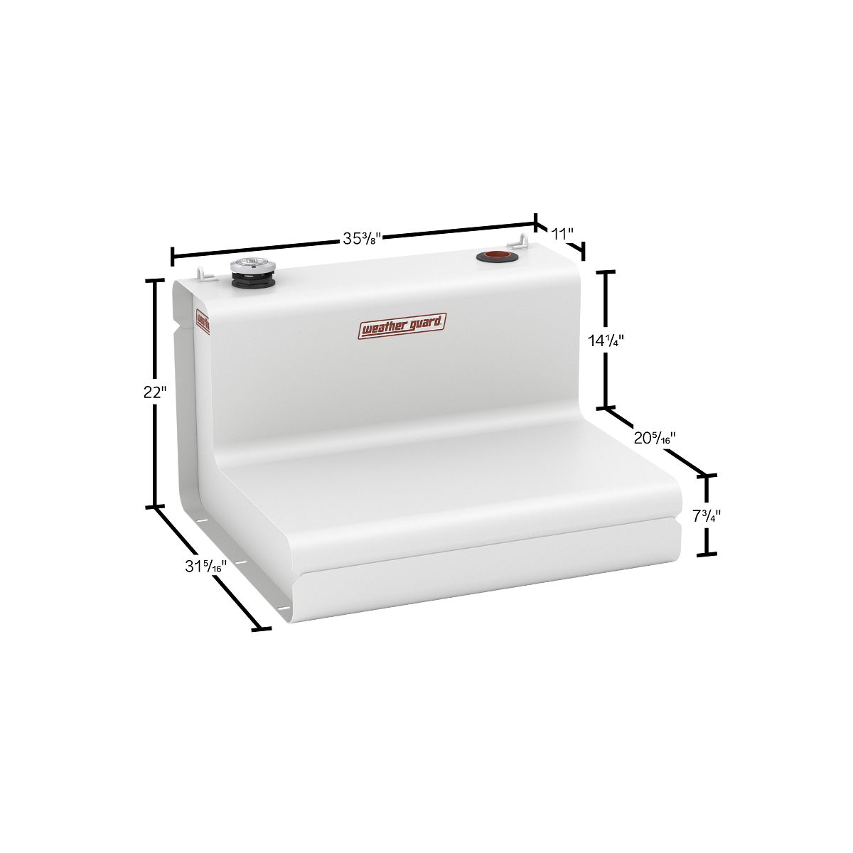 Weather Guard L-Shape Transfer Tank - 50 Gallon, White - 350-3-03