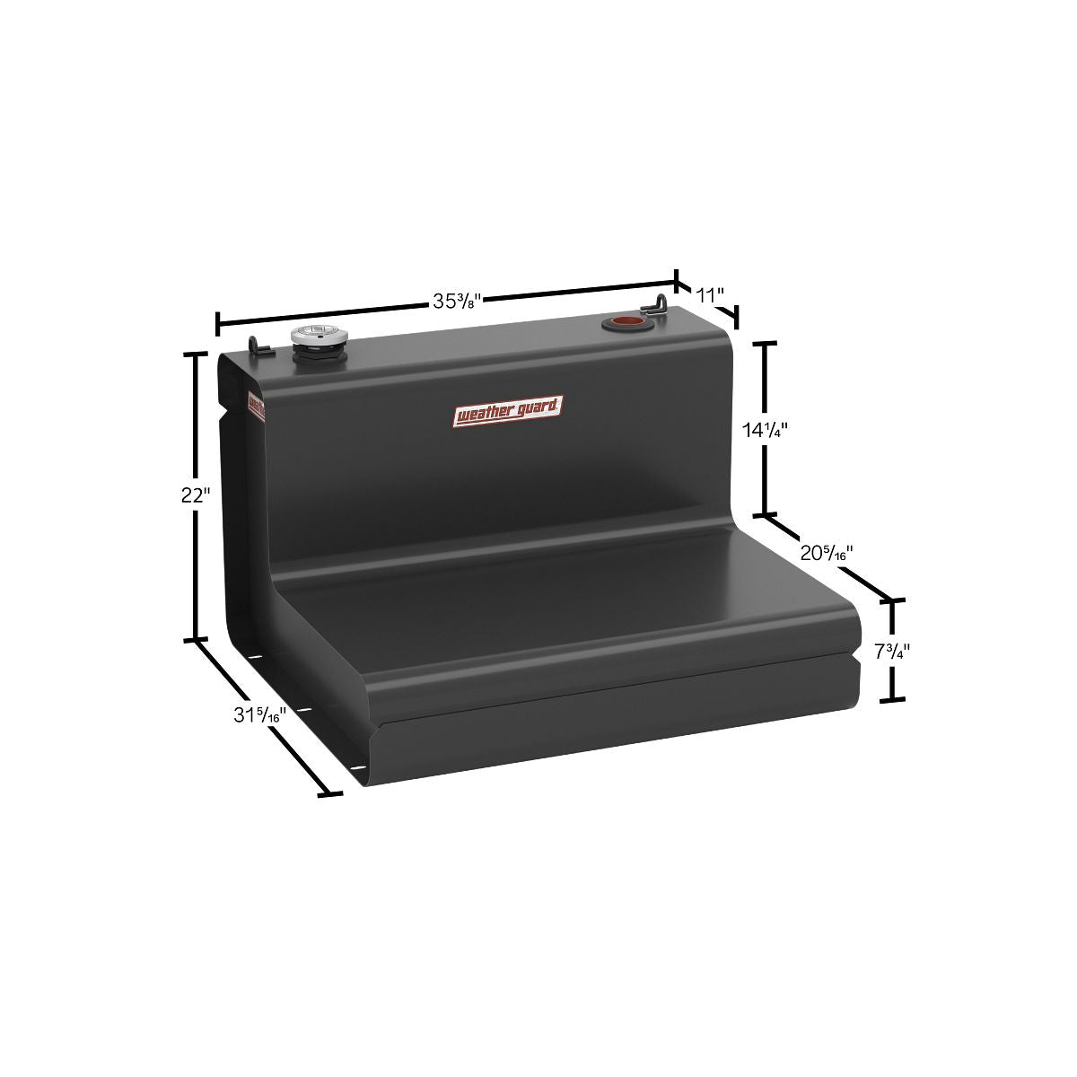 Weather Guard L-Shape Transfer Tank - 50 Gallon, Matte Black - 350-52-03