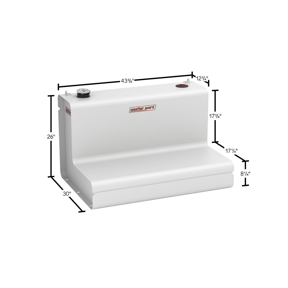 Weather Guard L-Shape Transfer Tank - 75 Gallon, White - 352-3-03