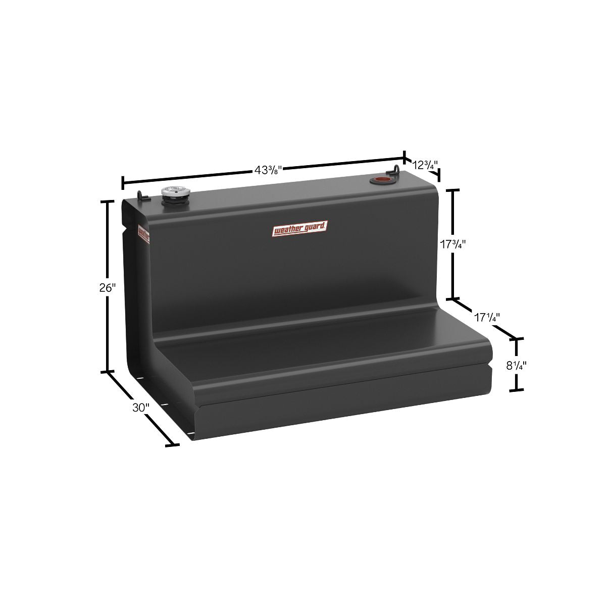 Weather Guard L-Shape Transfer Tank - 75 Gallon, Matte Black - 352-52-03