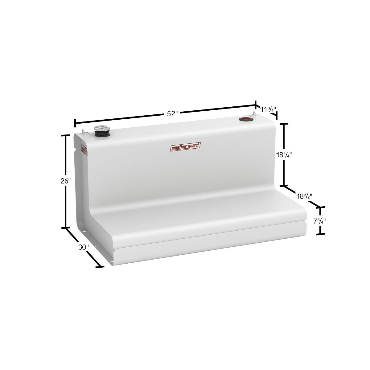 Weather Guard L-Shape Transfer Tank - 86 Gallon, White - 354-3-03