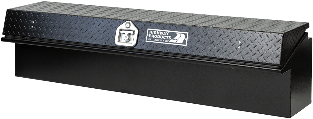 Highway Products 48 x 16 x 16-in. Low Side Tool Box with Smooth Black Base, Black Diamond Plate Lid - 3712-001-BK62-ALL