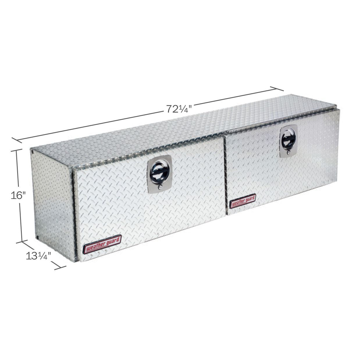 Weather Guard Aluminum Top Mount Box - 72.25-in x 13.25-in x 16-in - Aluminum - 372-0-02