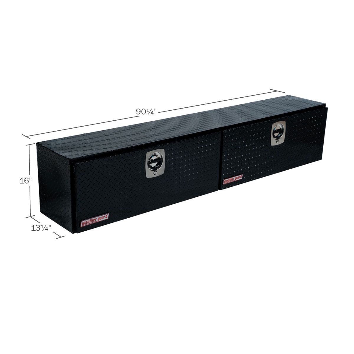 Weather Guard Aluminum Top Mount Box - 90.25-in x 13.25-in x 16-in - Gloss Black - 390-5-02