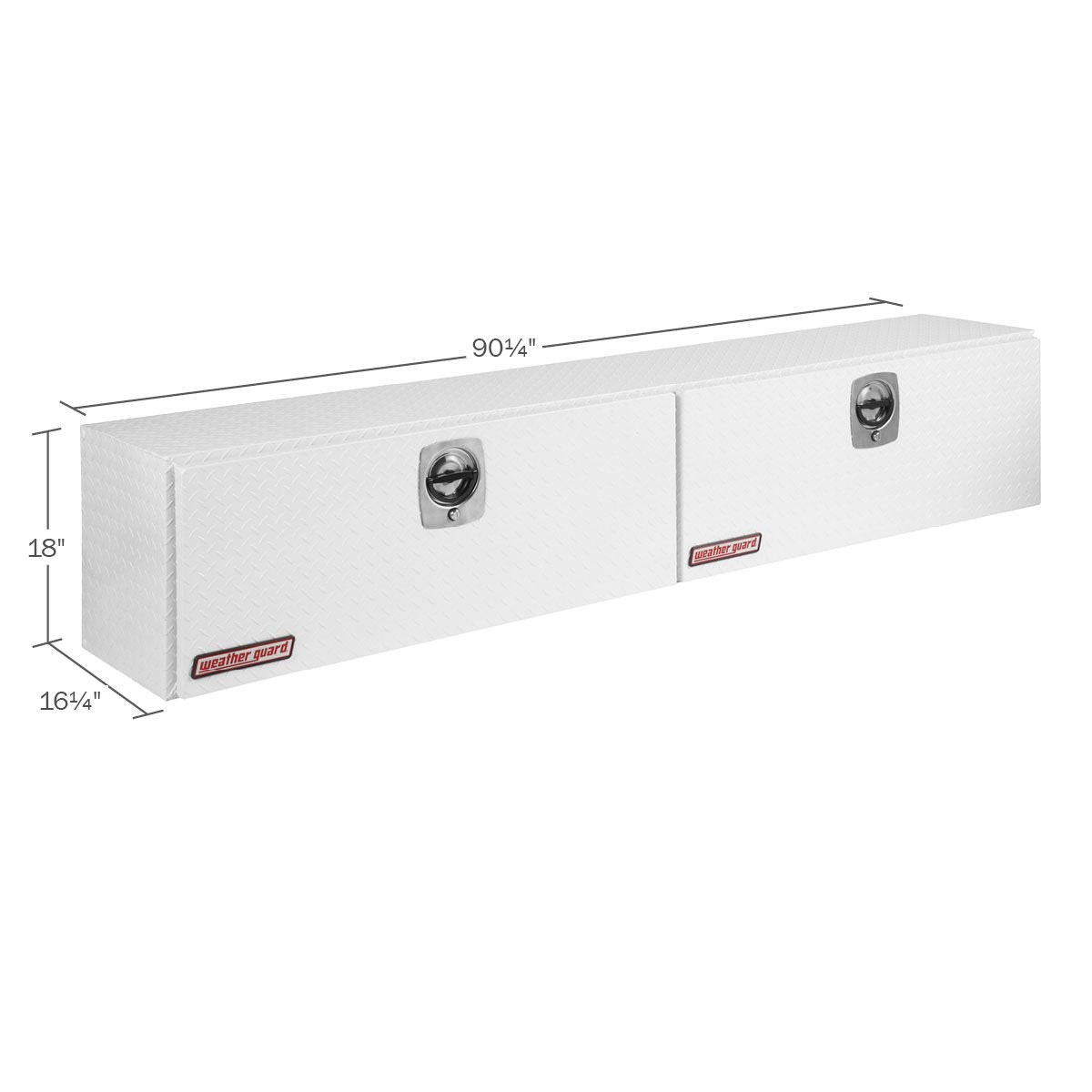 Weather Guard Aluminum Top Mount Box - 90.25-in x 16.25-in x 18-in - White - 391-3-02