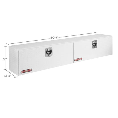Weather Guard Aluminum Top Mount Box - 90.25-in x 16.25-in x 18-in - White - 391-3-02