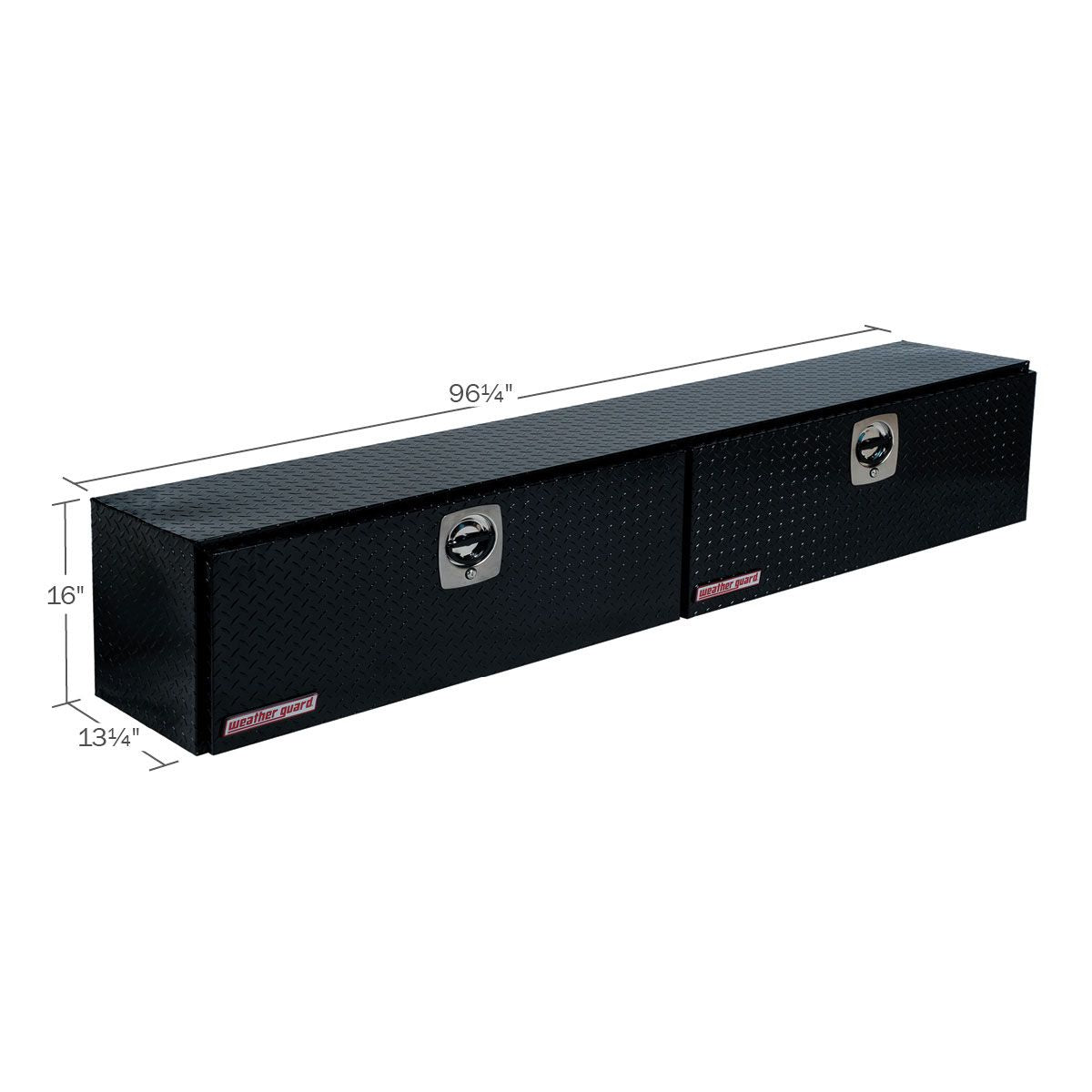 Weather Guard Aluminum Top Mount Box - 96.25-in x 13.25-in x 16-in - Gloss Black - 396-5-02