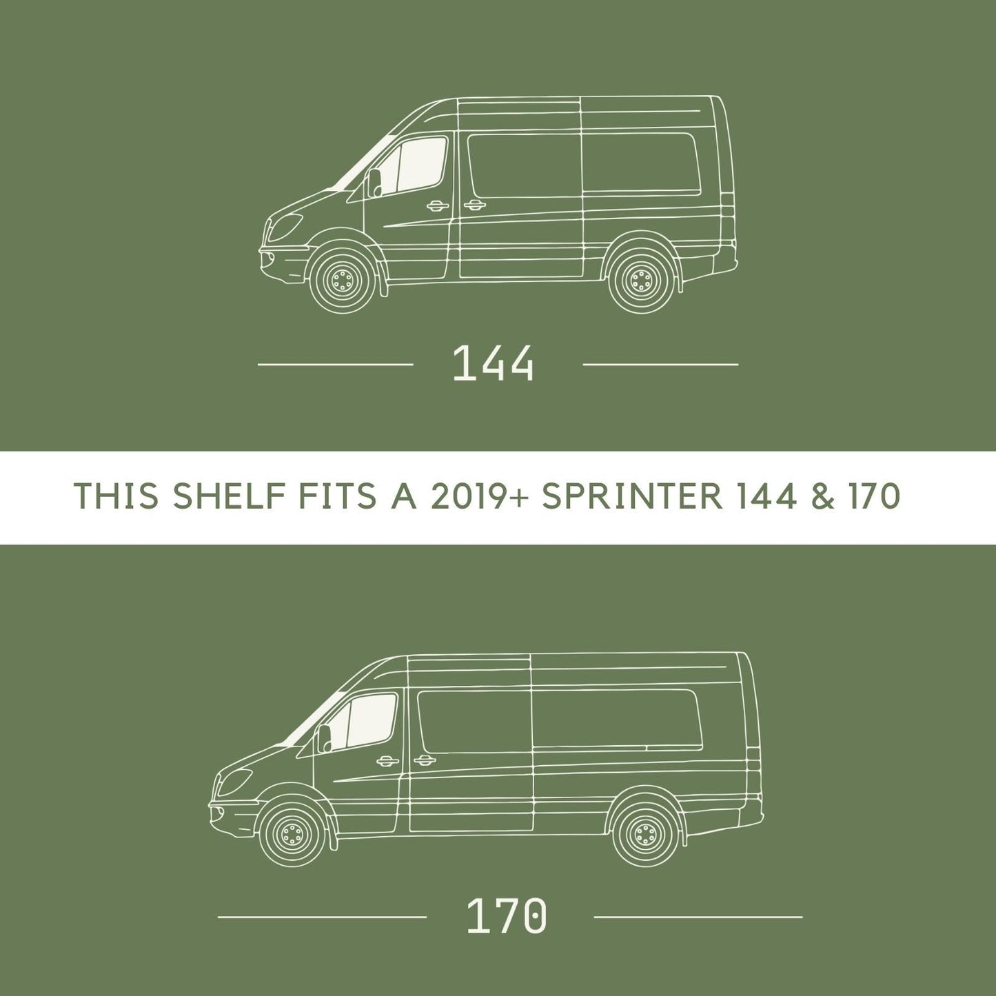 Vanspeed Headliner Shelf - Overhead Cab Storage for Mercedes Sprinter 144/170 (2008+) - VNSPD-026