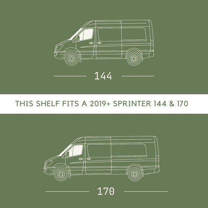 Vanspeed Headliner Shelf - Overhead Cab Storage for Mercedes Sprinter 144/170 (2008+) - VNSPD-026