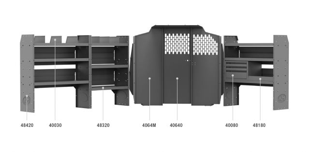 Commercial Bin Shelving Package for Mercedes Metris - Regular 126-in WB