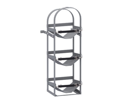 Refrigerant Tank Rack - 3 Tier - 13.5" W x 43" H x 13" D