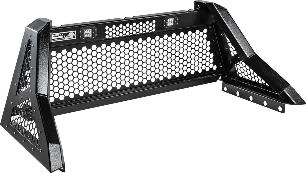 Highway Products Savage Headache Rack Hd Full Mesh, Smooth Black Upright, Smooth Black Center, Size 5 - 4011-020-BK62