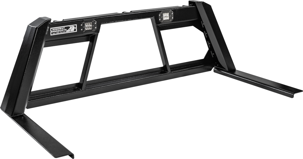 Highway Products Guardian Headache Rack Hd Open Post, Smooth Black Upright, Smooth Black Center, Size 4 - 4011-041-BK62