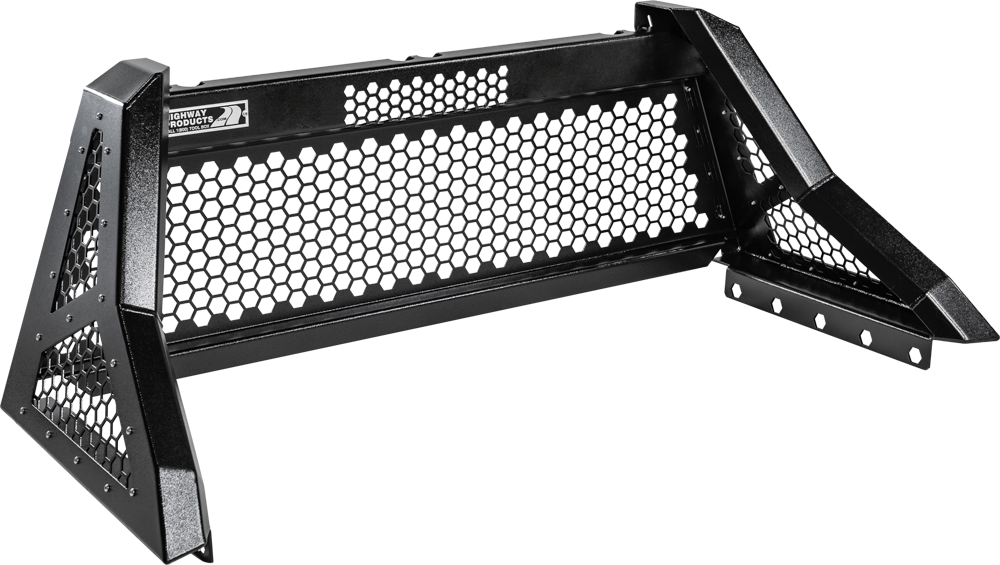 Highway Products Savage Headache Rack Full Mesh, Smooth Black Upright, Smooth Black Center, Size 4 - 4011-053-BK62