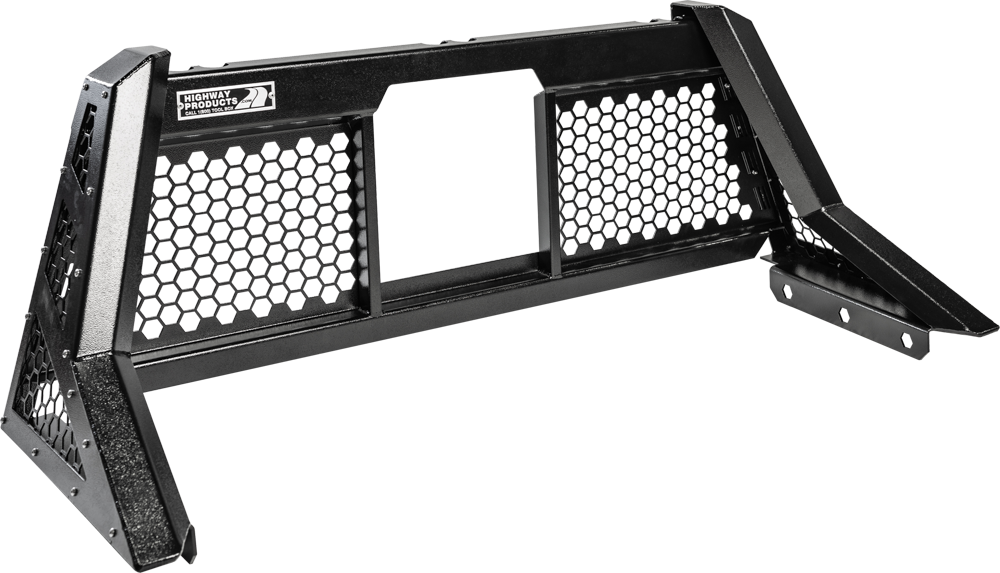 Highway Products Beast Headache Rack Open Mesh, Smooth Black Upright, Smooth Black Center, Size 2 - 4011-068-BK62