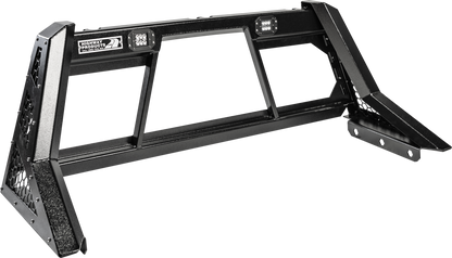 Highway Products Beast Headache Rack Hd Open Post, Smooth Black Upright, Smooth Black Center, Size 2 - 4011-072-BK62