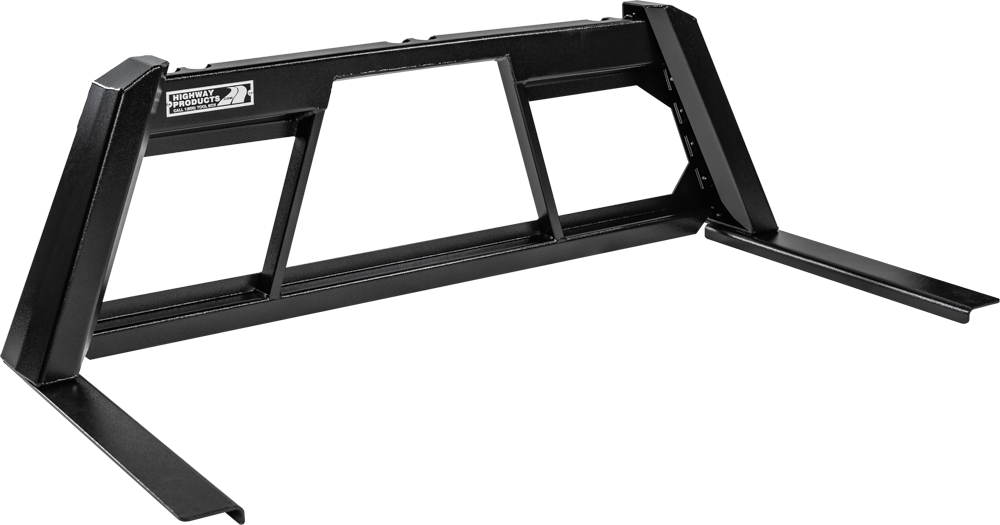 Highway Products Guardian Headache Rack Open Post, Smooth Black Upright, Smooth Black Center, Size 6 - 4011-093-BK62