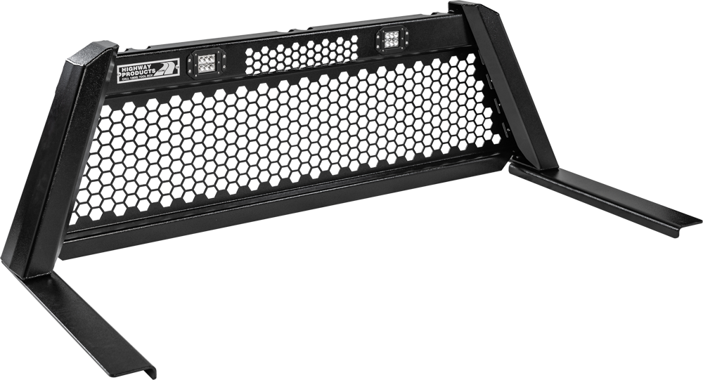 Highway Products Guardian Headache Rack Hd Full Mesh, Smooth Black Upright, Smooth Black Center, Size 6 - 4011-094-BK62