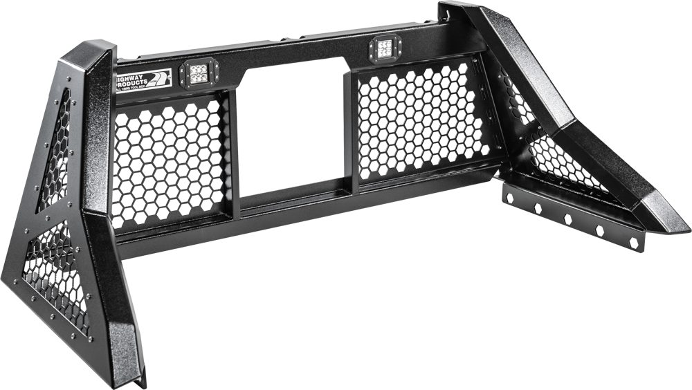 Highway Products Savage Headache Rack Hd Open Mesh, Smooth Black Upright, Smooth Black Center, Size 7 - 4011-110-BK62