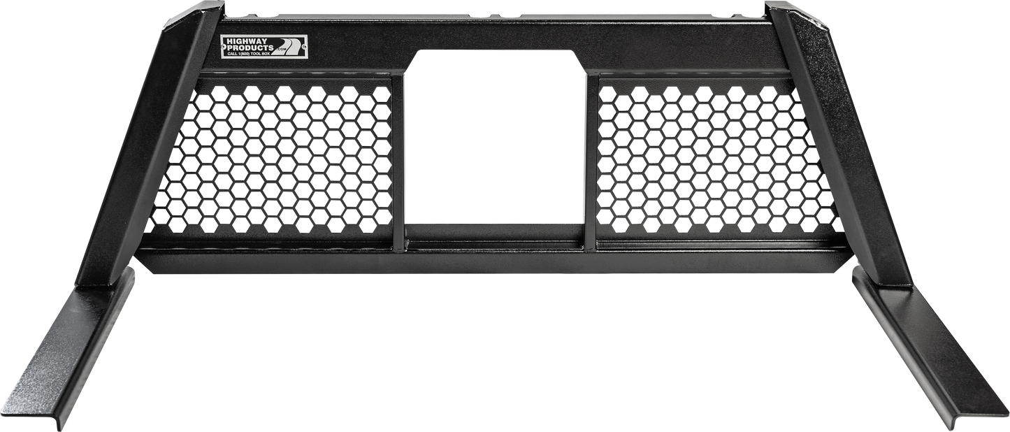 Highway Products Guardian Headache Rack  Open Mesh, Smooth Black Upright, Smooth Black Center, Size 7 - 4011-114-BK62