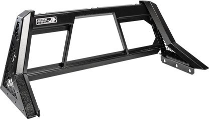 Highway Products Beast Headache Rack Open Post, Smooth Black Upright, Smooth Black Center, Size 7 - 4011-121-BK62