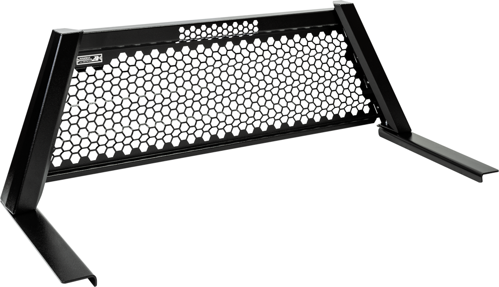 Highway Products Honeycomb Headache Rack Full Wave, Smooth Black Upright, Smooth Black Center, Size 4 - 4012-034-BK62