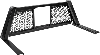 Highway Products Honeycomb Headache Rack Open Wave, Smooth Black Upright, Smooth Black Center, Size 2 - 4012-046-BK62