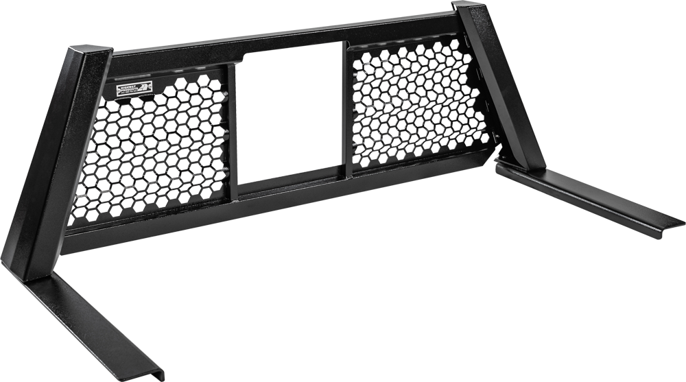 Highway Products Honeycomb Headache Rack Open Wave, Smooth Black Upright, Smooth Black Center, Size 7 - 4012-101-BK62
