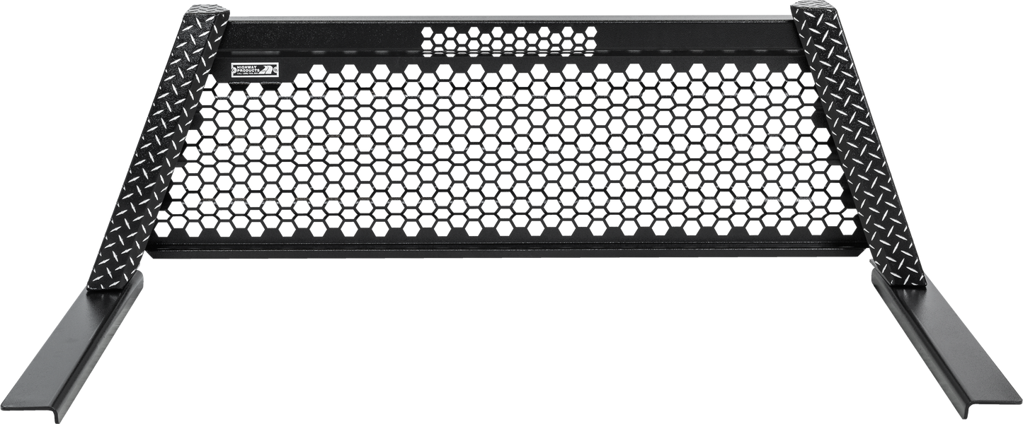 Highway Products Honeycomb Headache Rack Full Wave, Leopard Upright, Smooth Black Center, Size 7 - 4012-102-BK62S