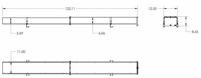 Aluminum Conduit Carrier - 8-in x 12-in x 122-in