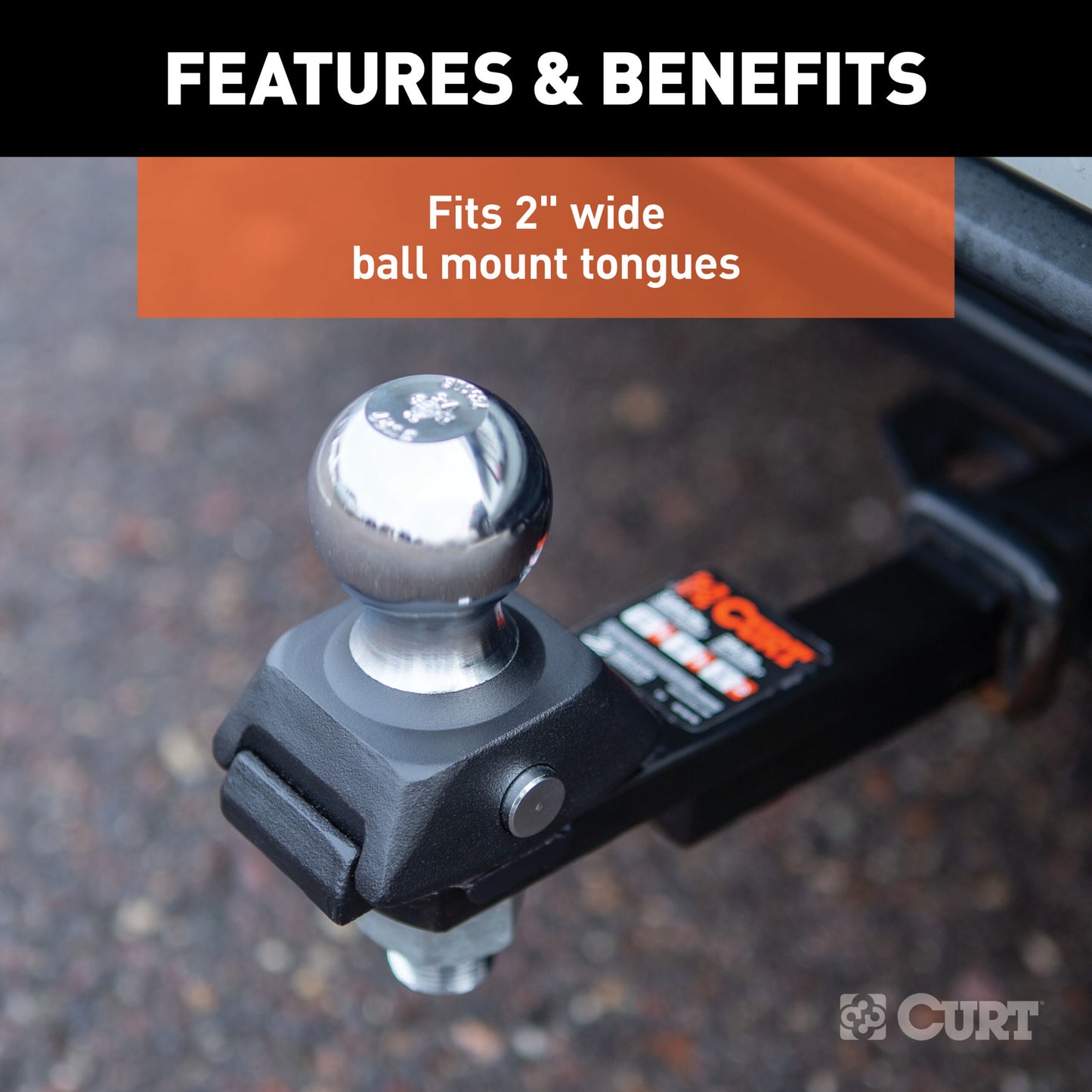 CURT RockerBall 2" Cushion Hitch Trailer Ball (3/4" Shank, 3,500 lbs, Packaged) - 40246