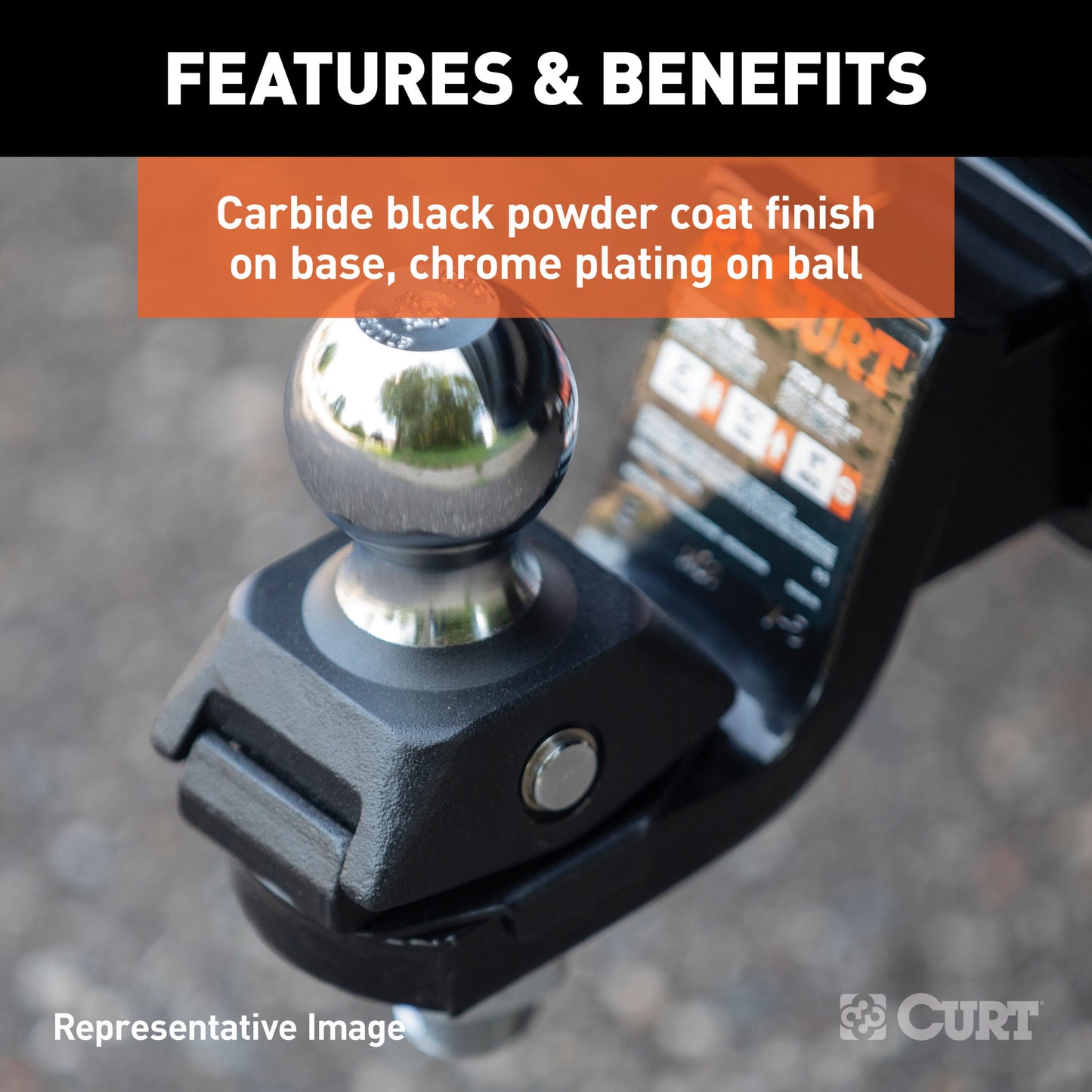 CURT RockerBall 2-5/16" Cushion Hitch Ball (1-1/4" Shank, 12,000 lbs, Packaged) - 40249