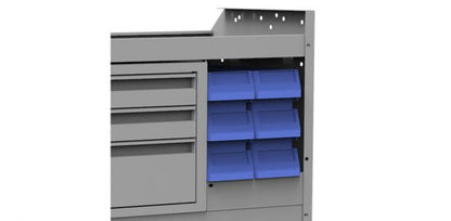 10" W Plastic Small Parts Bin Module (6 x 5" W Bins)