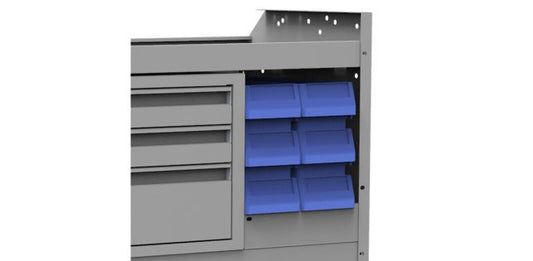 10" W Plastic Small Parts Bin Module (6 x 5" W Bins)