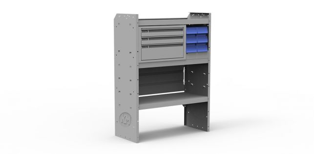 10" W Plastic Small Parts Bin Module (6 x 5" W Bins)