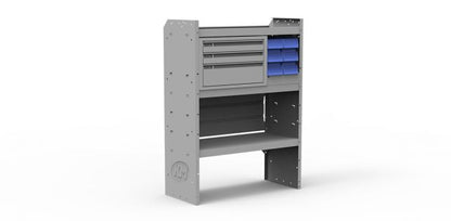 10" W Plastic Small Parts Bin Module (6 x 5" W Bins)