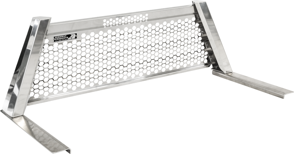 Highway Products Honeycomb Headache Rack Full Wave, Polished Aluminum Upright, Polished Aluminum Center, Size 1 - 4030-049