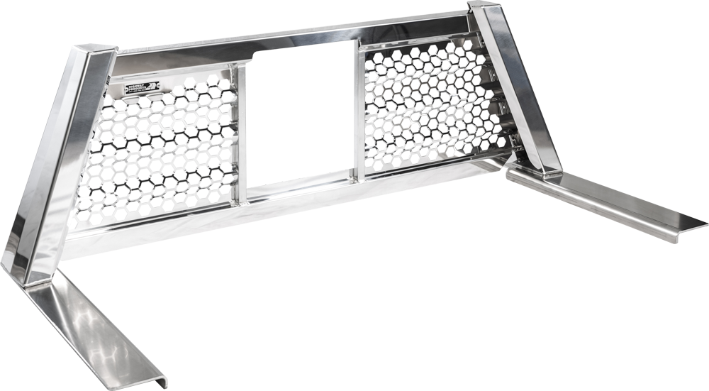 Highway Products Honeycomb Headache Rack Open Wave, Polished Aluminum Upright, Smooth Aluminum Center, Size 1 - 4030-060