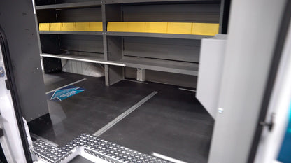Holman Rigid Floor for Ford Transit Cargo Vans - Wheelbase: 148-in Regular | Side Doors: Single Sliding | Rear Wheels: Single Rear Wheels | Style: Without Mounting Tracks | Floor Sills: Aluminum